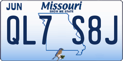 MO license plate QL7S8J