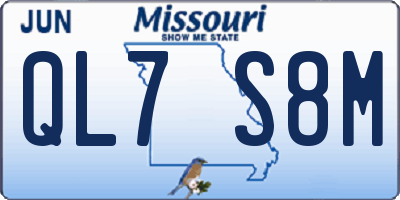 MO license plate QL7S8M