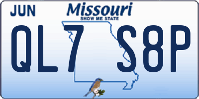 MO license plate QL7S8P