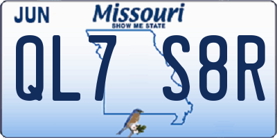MO license plate QL7S8R