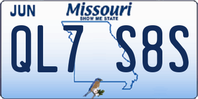 MO license plate QL7S8S