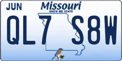 MO license plate QL7S8W