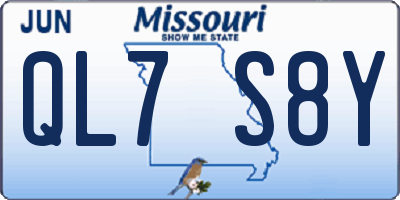 MO license plate QL7S8Y