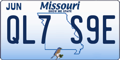 MO license plate QL7S9E