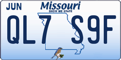 MO license plate QL7S9F