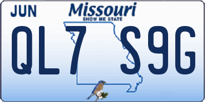 MO license plate QL7S9G