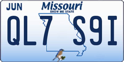 MO license plate QL7S9I