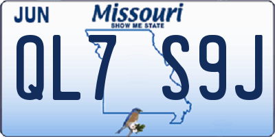 MO license plate QL7S9J