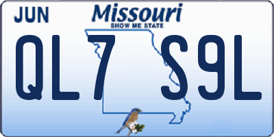 MO license plate QL7S9L