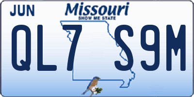 MO license plate QL7S9M