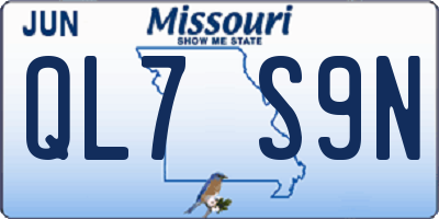 MO license plate QL7S9N