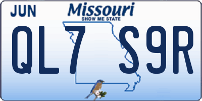 MO license plate QL7S9R