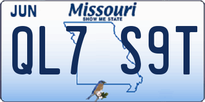 MO license plate QL7S9T