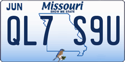 MO license plate QL7S9U
