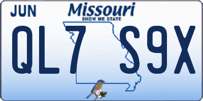 MO license plate QL7S9X
