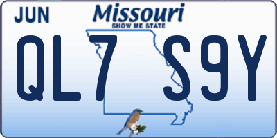 MO license plate QL7S9Y