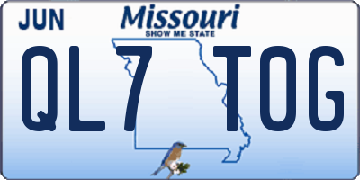 MO license plate QL7T0G