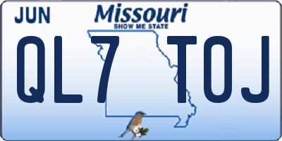 MO license plate QL7T0J