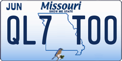 MO license plate QL7T0O