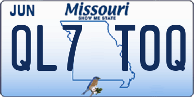 MO license plate QL7T0Q