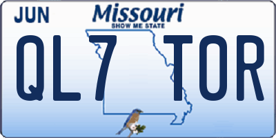 MO license plate QL7T0R