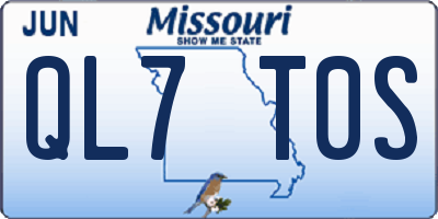 MO license plate QL7T0S