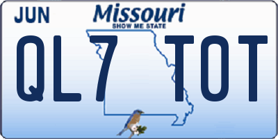 MO license plate QL7T0T