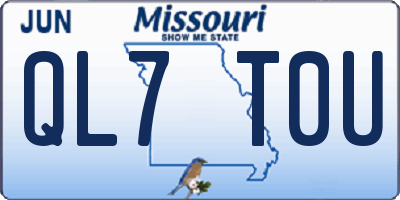 MO license plate QL7T0U
