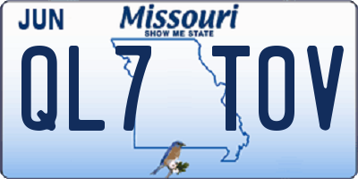 MO license plate QL7T0V