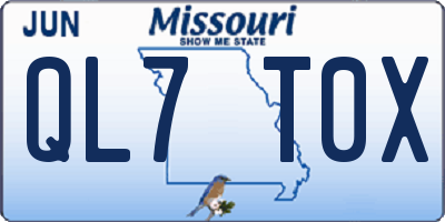 MO license plate QL7T0X