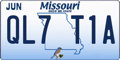 MO license plate QL7T1A