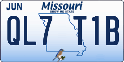 MO license plate QL7T1B