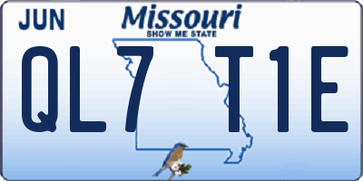 MO license plate QL7T1E