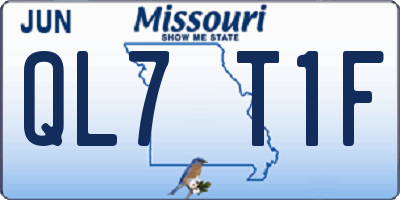 MO license plate QL7T1F
