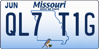 MO license plate QL7T1G