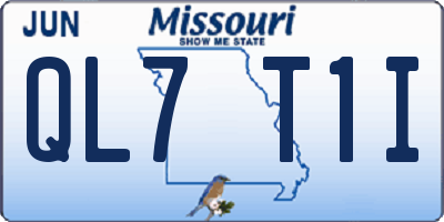 MO license plate QL7T1I