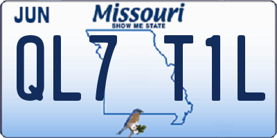 MO license plate QL7T1L