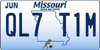 MO license plate QL7T1M