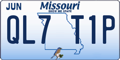 MO license plate QL7T1P