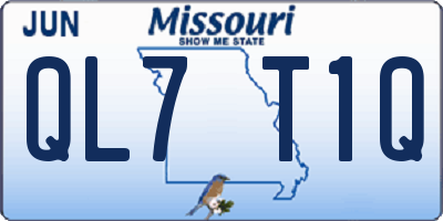 MO license plate QL7T1Q