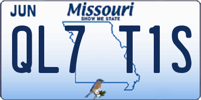 MO license plate QL7T1S