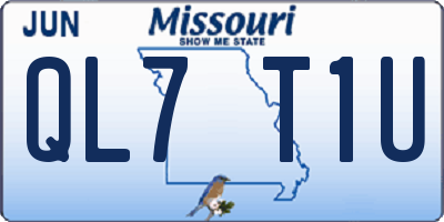 MO license plate QL7T1U