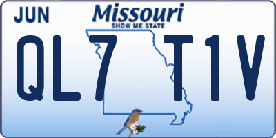 MO license plate QL7T1V