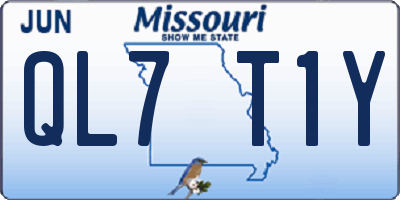 MO license plate QL7T1Y