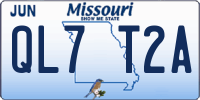 MO license plate QL7T2A