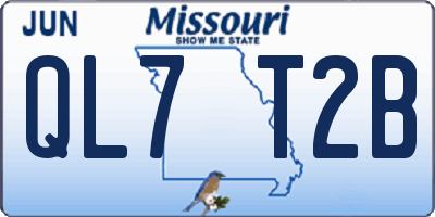 MO license plate QL7T2B