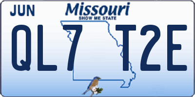 MO license plate QL7T2E