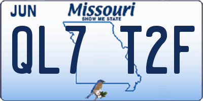 MO license plate QL7T2F