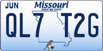 MO license plate QL7T2G