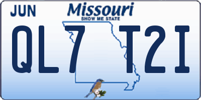 MO license plate QL7T2I